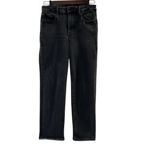 Good American Women's Distressed Black Cropped Jeans Size 10